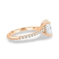 thumbnail image 3 of 3.00Ct Elongated Cushion Cut Moissanite Engagement Ring, Hidden Halo & Pavé, 10K Rose Gold, 3 of 7