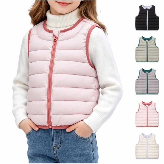 YUANxueke Kids Packable Lightweight Puffer Vest Quilted Padded Sleeveless Jacket Zip Up Fashion Warm Outwear Coat
