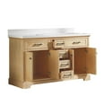 thumbnail image 2 of Avila 60 inch wood veneer double sink vanity with marble and ceramic sink in Oak, 2 of 19