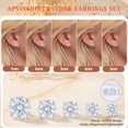 thumbnail image 3 of APSVO 5 Pairs 18K White Gold Plated Stud Earrings for Women with S925 Sterling Silver Post April Birthstone Earrings Set with CZ Crystal Birthday Christmas Jewelry Gifts Teen Stocking Stuffers Adults, 3 of 7