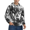 thumbnail image 2 of Sikiie Majestic Wolf Landscape Men's Hoodie, Essentials Hoodie, Sweatshirt, Pullover Hooded Sweatshirt for Men-Large, 2 of 7