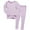 Purple, variant on WIBACKER 5-14Y Girls Two-Piece Pajama Set Kids Cute Snug fit Ribbed Pjs Cotton Sleepwear with Ruffled Shirring - Purple