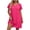 Hot Pink, variant on Nkmbld Women's Dress Plus Size Casual Solid Short Sleeved V-Neck Dress