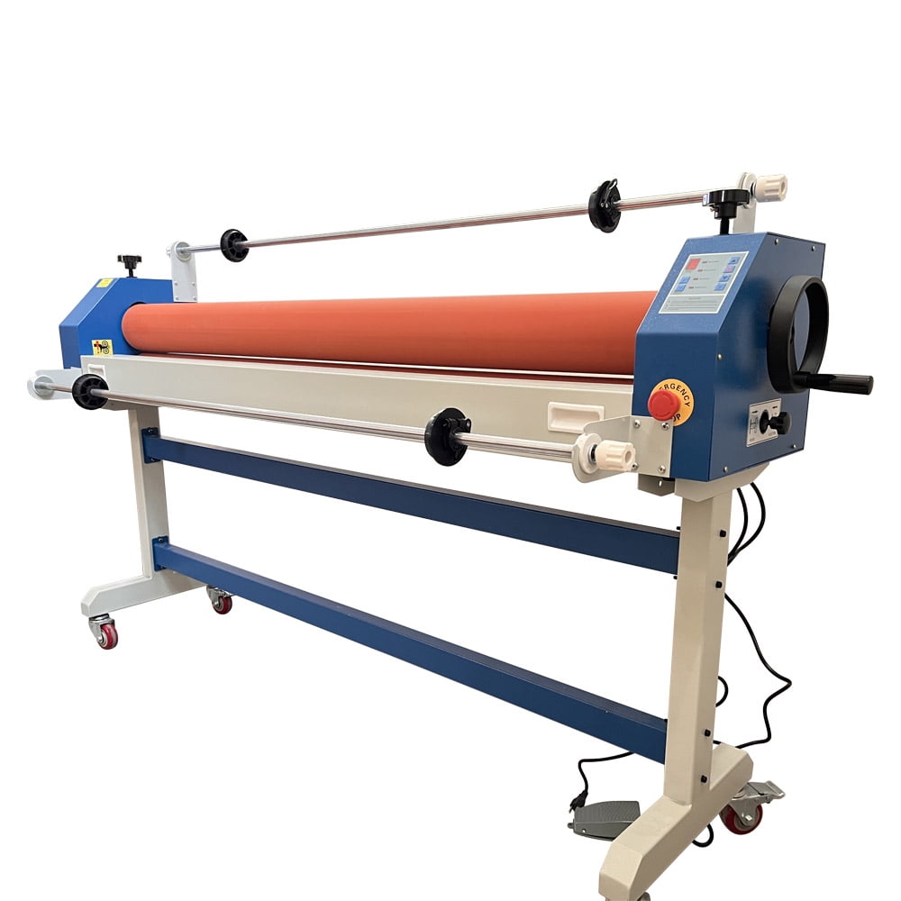 63 Inch Electric/Manual Cold Laminating Machine Cold Roll Laminator with Film Release Rod 110V for Poster Photo Document