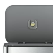 simplehuman Kitchen Trash Can, 11.8 Gallon Stainless Steel Step Garbage Bin with Soft Close Lid. Silver