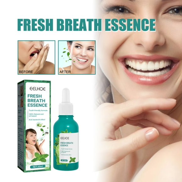 yievot Fresh Breath Essence Breath Freshener Bad Breath Eliminating Bad Mouth Smell Removing Drops Fresh Breath Mouthwash Peppermint Mouth Freshener For Travel 30ml