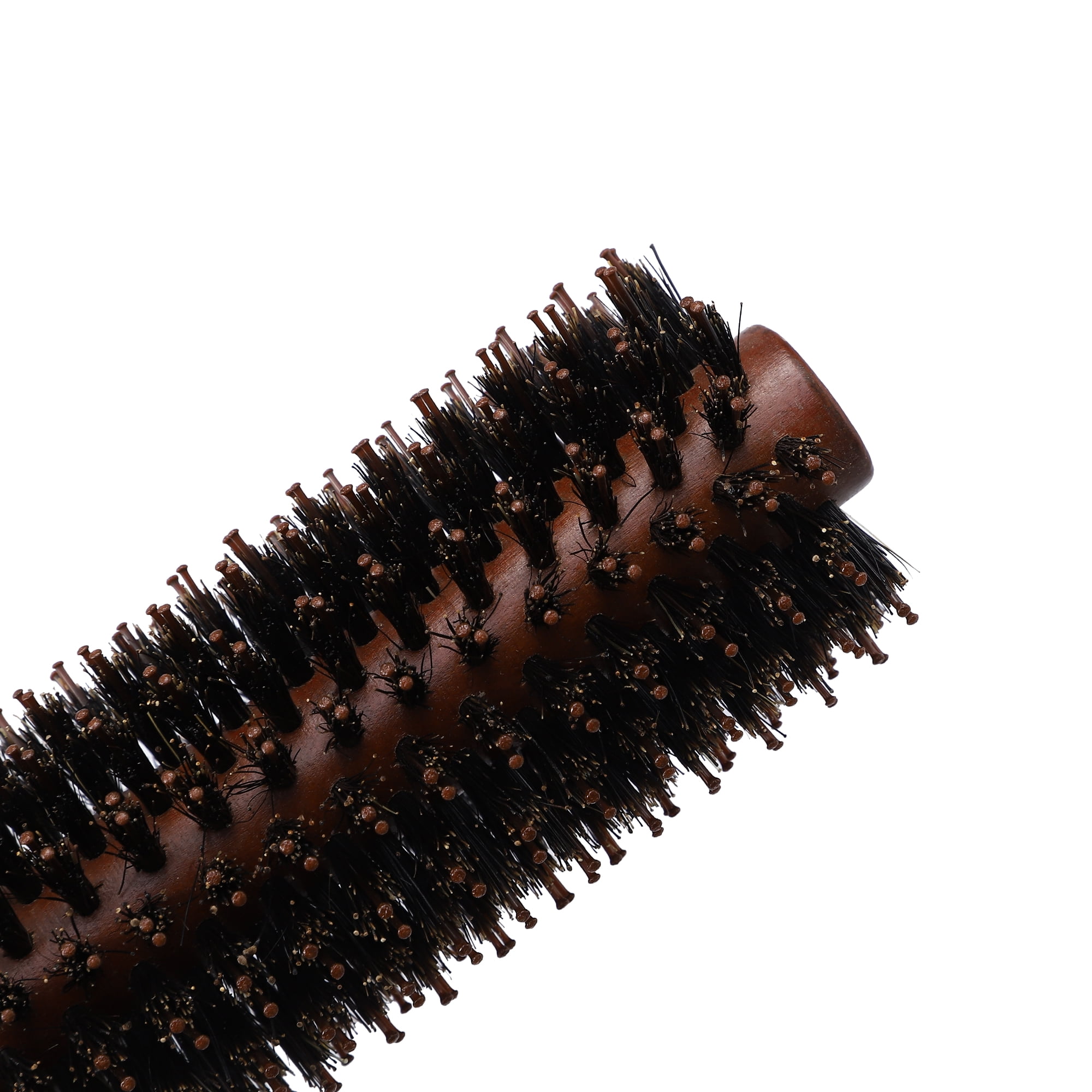 Unique Bargains Hair Round Comb Hairstyle Wavy Styling Tool Brush 1.89in Wood Brown 1.89"