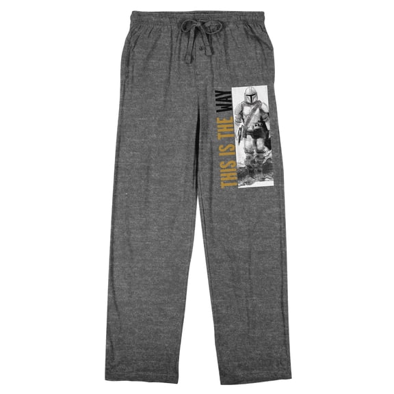 The Mandalorian This Is The Way Men's Heather Gray Sleep Pajama Pants-Medium