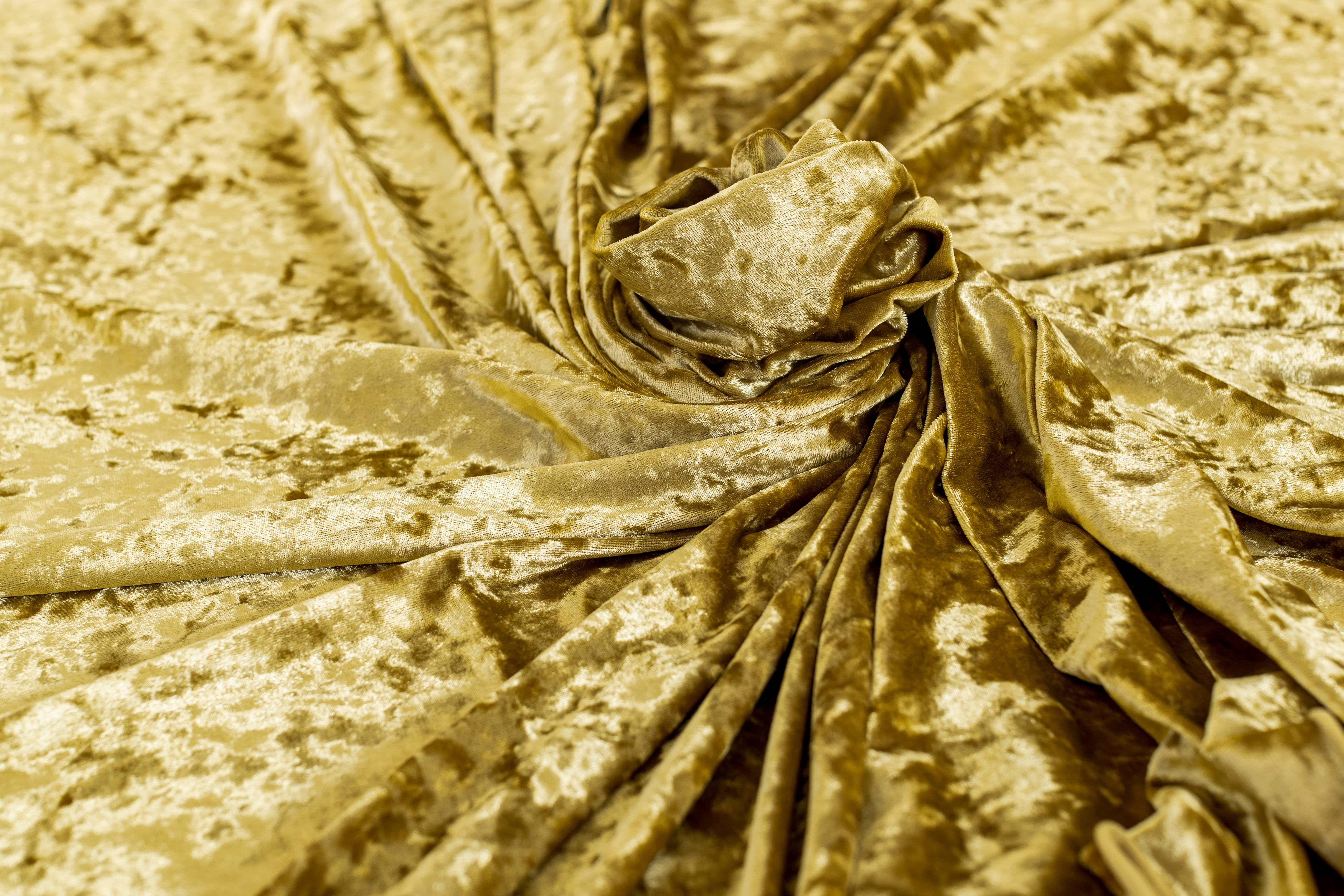 Beige gold  spandex velvet velour Fabric 58" Wide Meter Fat Quarter Rolls 