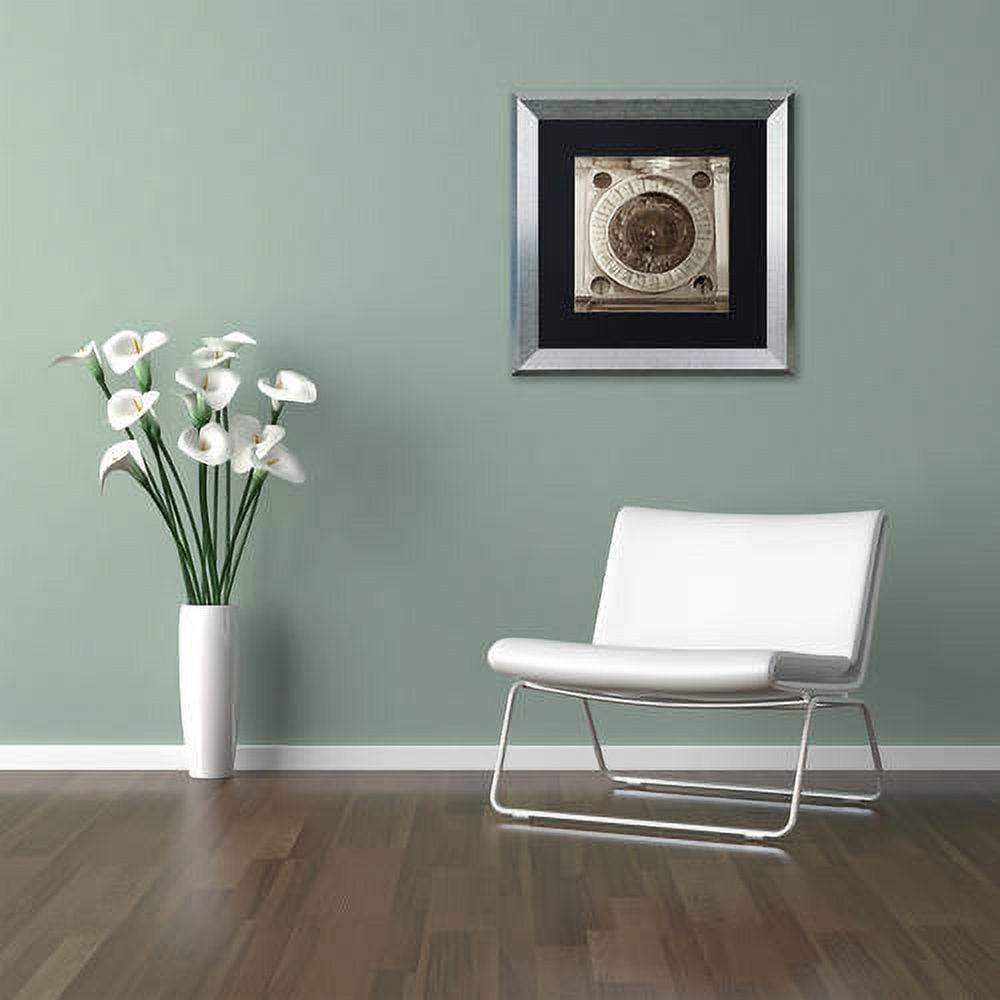 Trademark Fine Art "Il Grande Orologio IV" Canvas Art by Alan Blaustein, Black Matte, Silver Frame