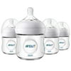 Philips Avent Natural Baby Bottle, Clear, 4 Oz, 4 Pack, SCF010/47