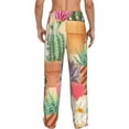 thumbnail image 3 of Easygdp Succulent And Cactus Men's Pajama Pant, Sleep Elastic Waistband Lounge Pants - Large, 3 of 9