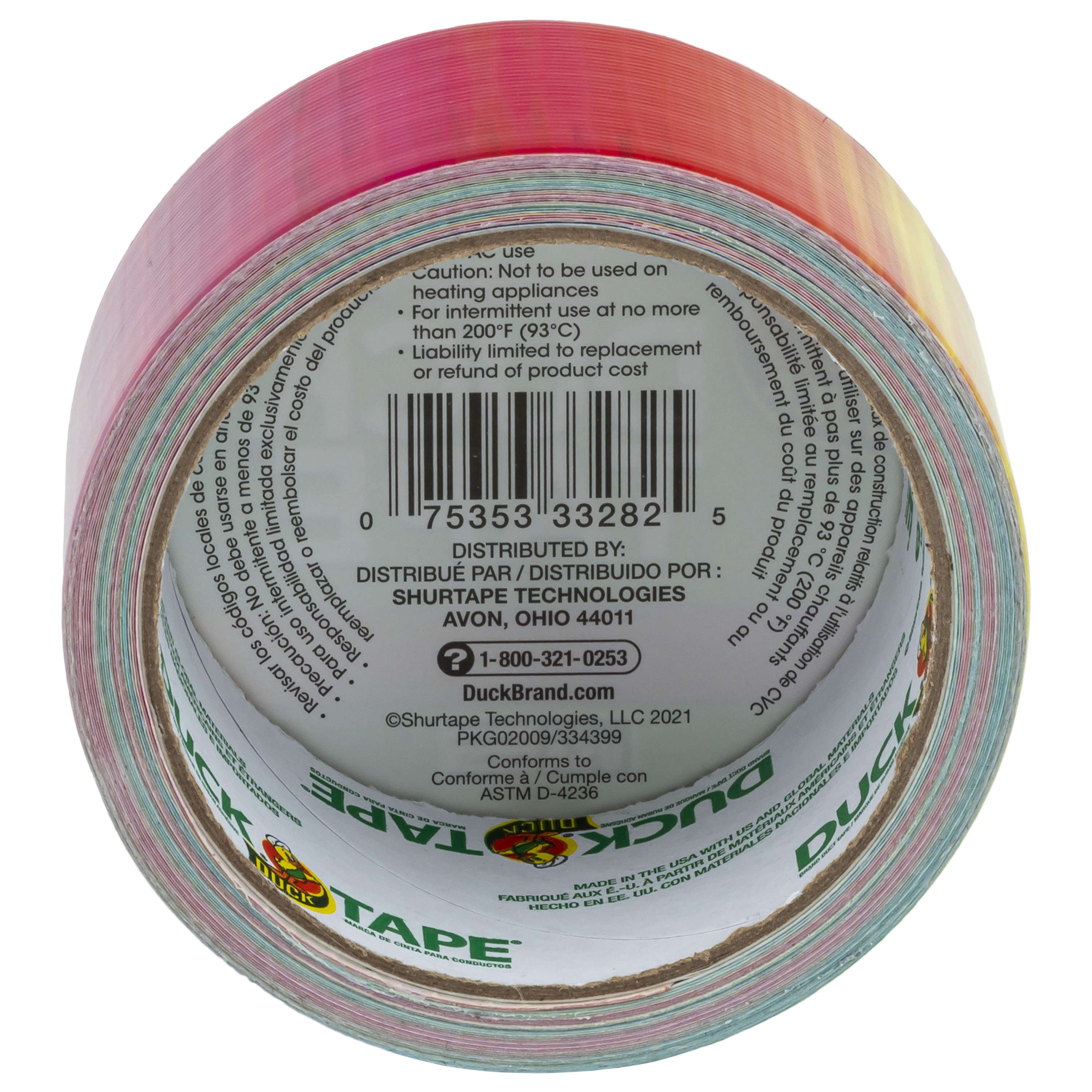 Printed Duck Tape Brand Duct Tape - Ombre Rainbow 10 Yards - image 4 of 8