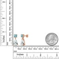 thumbnail image 3 of Gem Stone King 18K Rose Gold Plated Silver White Created Sapphire and Blue Zircon Earrings for Women | 9.38 Cttw | Gemstone September Birthstone | Pear Shape 12X8MM, 3 of 4