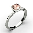 thumbnail image 3 of Twisted Infinity Band Dazzling Boho & hippie 1.75 Carat Round Cut Morganite And Diamond Moissanite Engagement Ring, Classic Wedding Ring in 10k Solid White Gold, Gift For Wife, Bridal Rings, 3 of 3