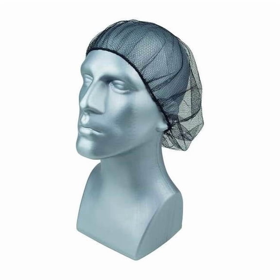 Condor Hairnet, Polyester, 24 in Dia., Black, L, 100 PK 29JW48
