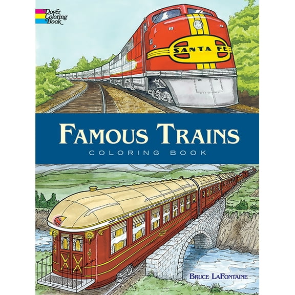 Dover Planes Trains Automobiles Coloring Famous Trains Coloring Book, (Paperback)