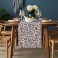 thumbnail image 2 of Purple Floral Table Runner - 108 Inch Long, Kitchen Dining Table Runner Dresser Scarves, Spring Plants Flowers Vintage Rustic Farmhouse Decor for Coffee Tables Wedding Party Banquet, 2 of 8