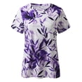 thumbnail image 4 of Sakmal Green Women's Short Sleeve Floral Flower V-Neck T-Shirts T Shirts for Women, 4 of 4
