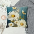thumbnail image 2 of Chilfamy Daisies Butterfly Folk Art Fashion Style Dirt-Resistant Throw Pillow Covers for Couch Sofa Bed Living Room Bedroom Aesthetic Decorative All-Year-Round Pillow Case 1PC 20x20in, 2 of 5