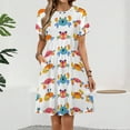 thumbnail image 2 of Cute Crab Sundress Short Sleeve Dress Summer Women Clothes Dress for Women Dresses, 2 of 7
