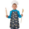 thumbnail image 2 of Dark Blue Fairy Princess Pattern Kids Aprons for Girls and Boys,Adjustable Neck Strap Toddler Aprons for Kids Cooking Baking,23.6"x19", 2 of 7
