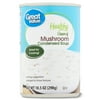 Great Value Heart Healthy 98% Fat Free and 50% Less Sodium Cream of Mushroom Condensed Soup, 10.5 oz