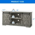 thumbnail image 4 of Dextrus Farmhouse TV Stand for TVs up to 65'', Entertainment Center with Barn Doors, TV Media Console Cabinet, Grey, 4 of 10