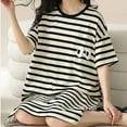 thumbnail image 6 of Xysaqa Women Cotton Sleeveless Tank Nightgown Casual Striped Sleep Dress for Women Loose Fitted Comfy Short Sleeve Sleepwear Summer Sleepshirt House Dress M-2X Summer Savings, 6 of 9