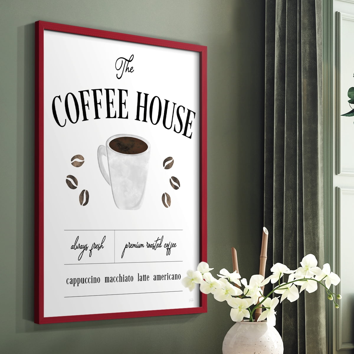 Always Fresh Coffee House in Paper Solid Wood 11 x 14 Framed Print