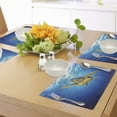 thumbnail image 4 of Ambesonne Turtle Place Mats Set of 4, Blue Waters Swimming, Standard Size, Blue Yellow Dark Brown, 4 of 6