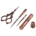 thumbnail image 4 of Kit de tijeras para bordar, juego de herramientas de punzón, estilo Retro europeo antiguo rojo, de acero inoxidable, para costura artesanal, tijeras para bordar, 4 of 12