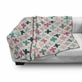 thumbnail image 3 of Teal and White Soft Flannel Fleece Throw Blanket, Colorful Geometric Shapes Dotted Design Hipster Feminine Fun Art Graphic, Cozy Plush for Indoor and Outdoor Use, 60" x 80", Multicolor, by Ambesonne, 3 of 6