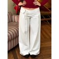 thumbnail image 5 of LMLYSoH Women's Plus Size Casual Pants Fashionable Solid Color Waist Tie Loose Fit Wide Leg Pants, 5 of 9