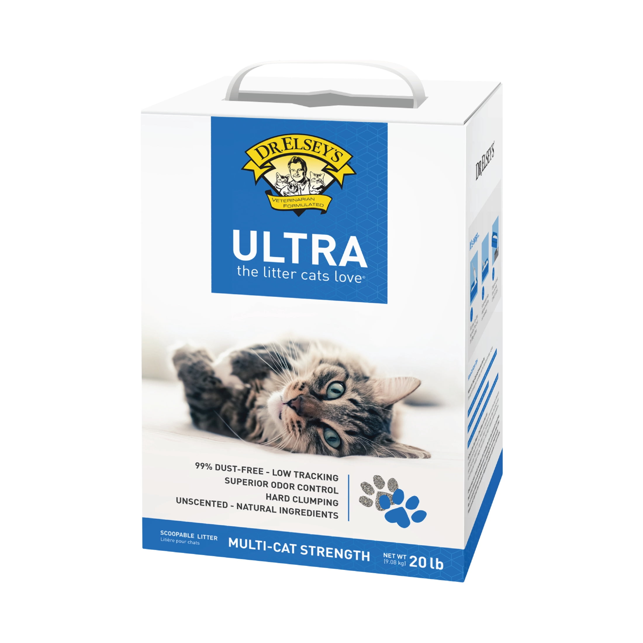 (3 pack) Dr. Elsey's Ultra Unscented Clumping Clay Cat Litter 20 lb. Box