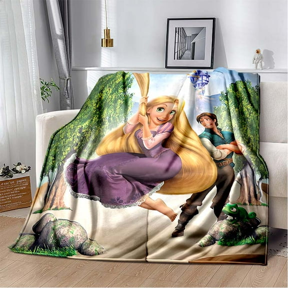 Rapunzels Blanket Travel Throw Blanket - Measures 60 x 50 Inches Super Lightweight Soft & Cozy Travel Accessories for Rapunzels Bed Sofa Living Room Couch Home Decor
