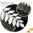 thumbnail image 3 of Leaf Bridal Hair Combs Bride Wedding Hair Accessories Gold Headpiece for Women and Girls, 3 of 7