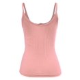 thumbnail image 4 of Women Ribbed Spagehtti Strap Camisole Crop Vest Tank Top With Buttons, 4 of 4