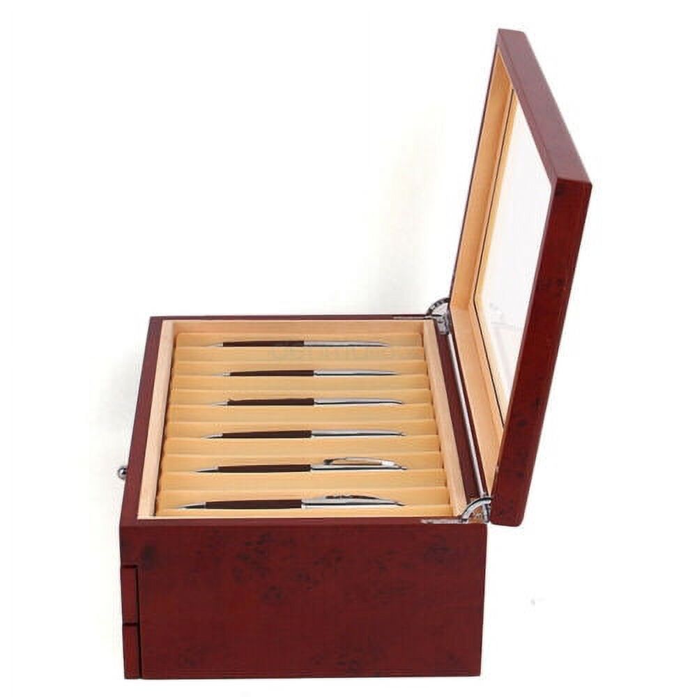 3 Layer 34 Slot Fountain Pen Display box wood Collector Storage Organizer Case
