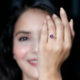 thumbnail image 4 of Amethyst Engagement Ring with Diamond (1.2 Carat, Round AAA Quality Amethyst), 10K Yellow Gold, US 13.00, 4 of 8