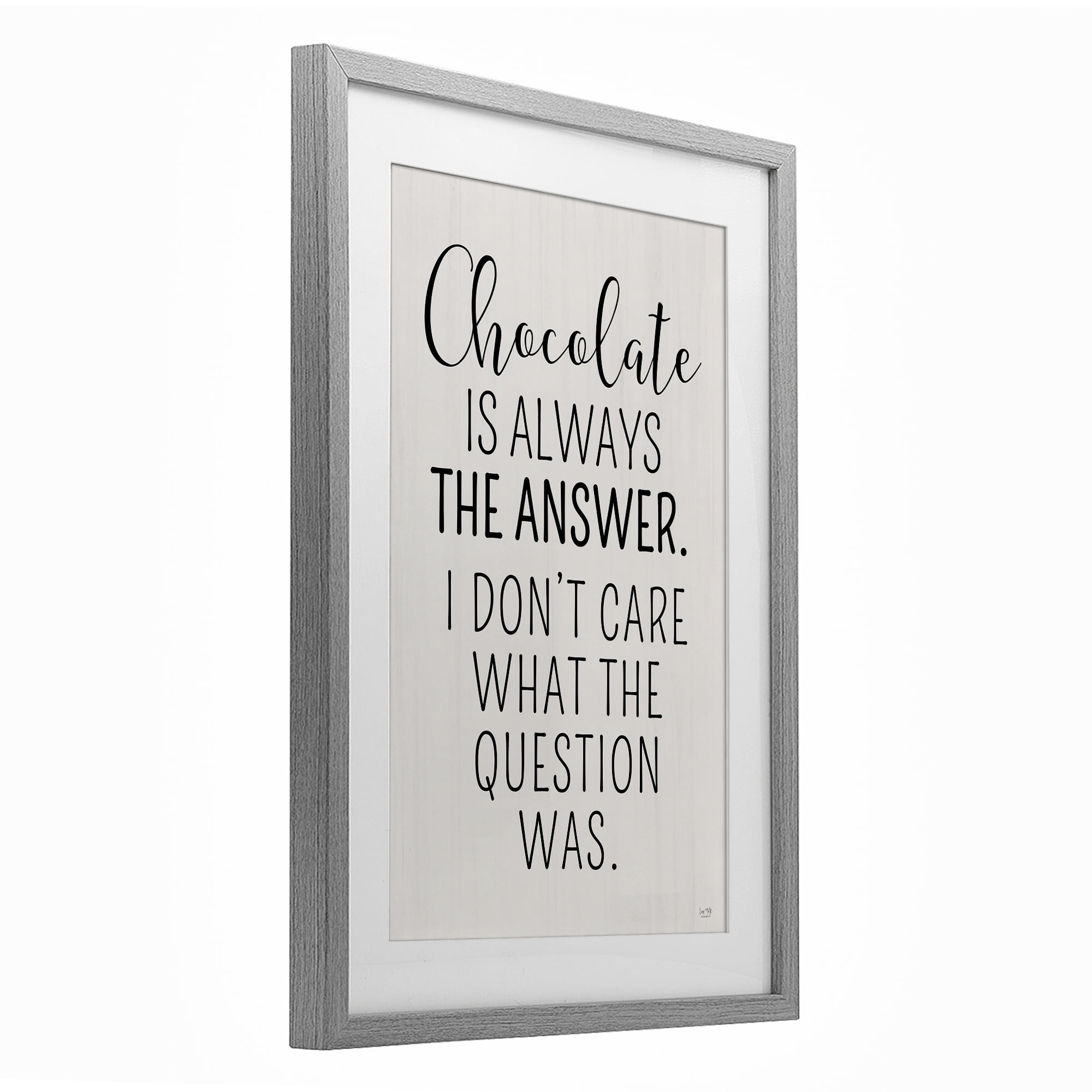 Stupell Industries Chocolate Is Always The Answer Gray Framed Print Under Glass, design by Lux + Me Designs