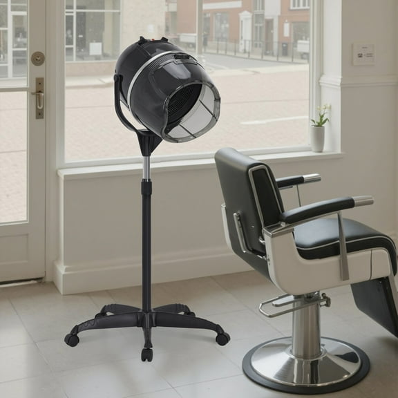 BarberPub Adjustable Bonnet Hood Hair Dryer with Wheel