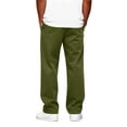 thumbnail image 5 of GrmtClth Men Solid Jogger Pants, Male Loungewear Trousers, Drawstring Elastic Waist Ankle Cuff Bottoms, Breathable Daily Home Street Outfit Army Green L, 5 of 8