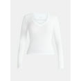 thumbnail image 5 of No Boundaries V-Neck Ribbed Top with Long Sleeves, Women’s, 5 of 5