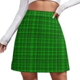 thumbnail image 2 of Green Black Plaid Skirt Ladies St Paddys Day Vintage Mini Skirts High-waisted Graphic Kore, 2 of 7