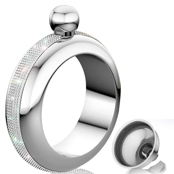 Bracelet Flask for Women,Bangle Flask for Liquor Wine Flask,304 Stainless Steel Wrist Flask Funnel Set for Girl/Lady Dance Party Birthday Club Bar
