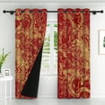 thumbnail image 2 of LFEEY Red Chinese Dragon Blackout Curtains, Room Darkening, Set of 2, 42x63 inch, 2 of 6