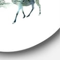 thumbnail image 3 of Designart 'Minimalistic Landscape of Forest Deer and Mountains' Modern Circle Metal Wall Art 11x11 - Disc of 11, 3 of 5