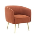 thumbnail image 2 of JURANYAZHU Corduroy Barrel Chair, Accent Chair with Ottoman, Upholstered Armchair for Living Room Bedroom, Orange, 2 of 7