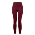 thumbnail image 4 of Wyongtao Women's Fleece Lined Waterproof Leggings High Waist Warm Winter Hiking Running Yoga Pants Pockets Red L, 4 of 6